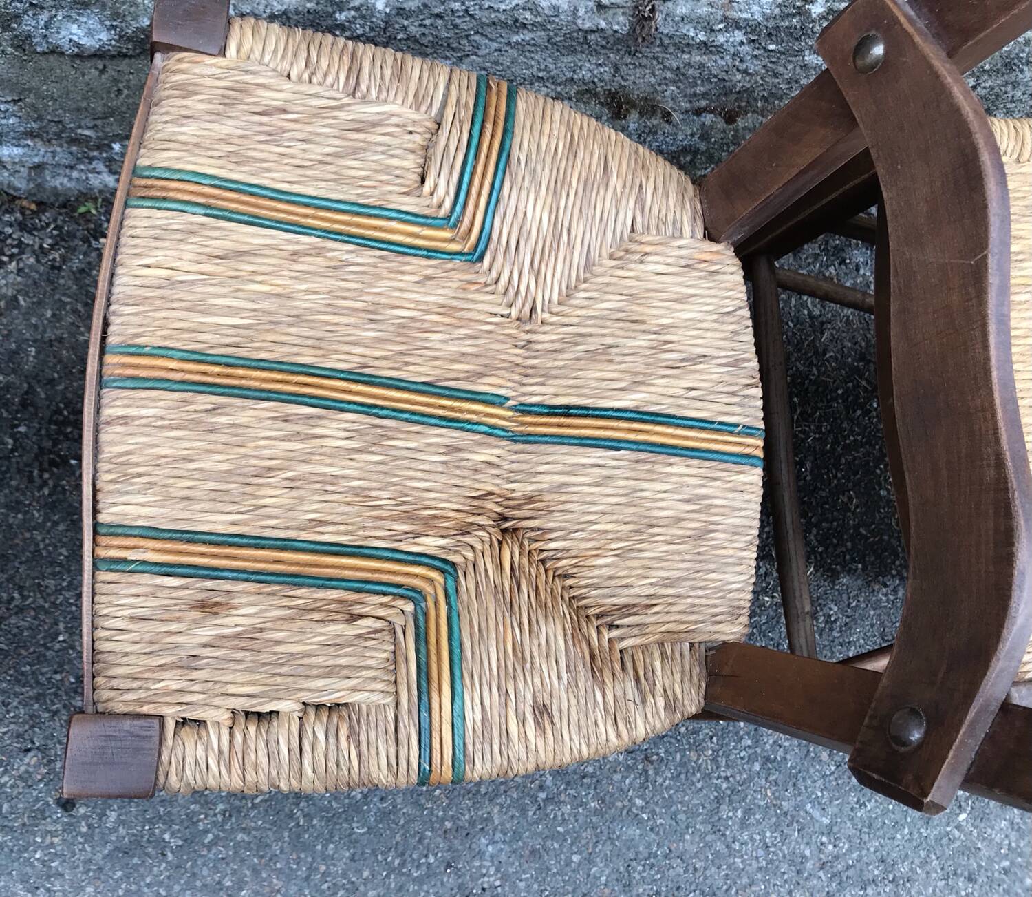 Set of 6 straw bistro chairs
