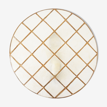 Round sconce in vintage mother-of-pearl