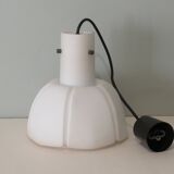 Suspension lamp, white opaline, Glashütte Limburg, Germany 1960