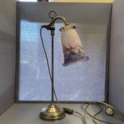 brass lamp that raises and lowers