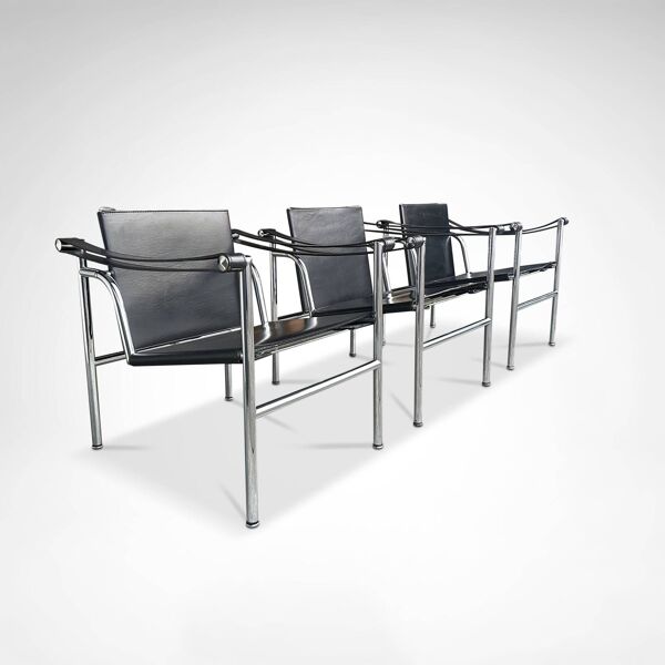 Fauteuil vintage LC1 par Le Corbusier et al pour Cassina, ensemble de 3