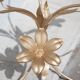 Vintage coffee table, brass and smoked glass table, Hans Kogl style flower table, lotus flower table