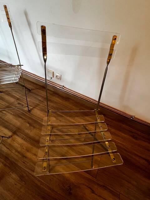 Set of 4 plexiglass folding chairs by Yonel Lebovici and Bernard Berthet 1970