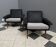 set of two black and white arm chairs 1960s