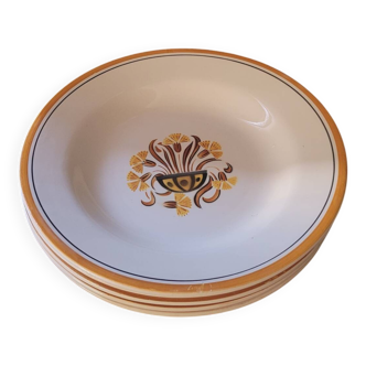 Creil and Montereau Art Deco soup plates