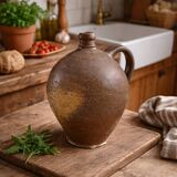 Ancient glazed stoneware cruche – authentic patina – 19th century