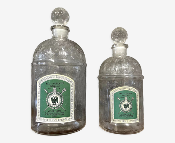 Guerlain "eau de cologne impériale" 2 large glass bottles bee model |  Selency