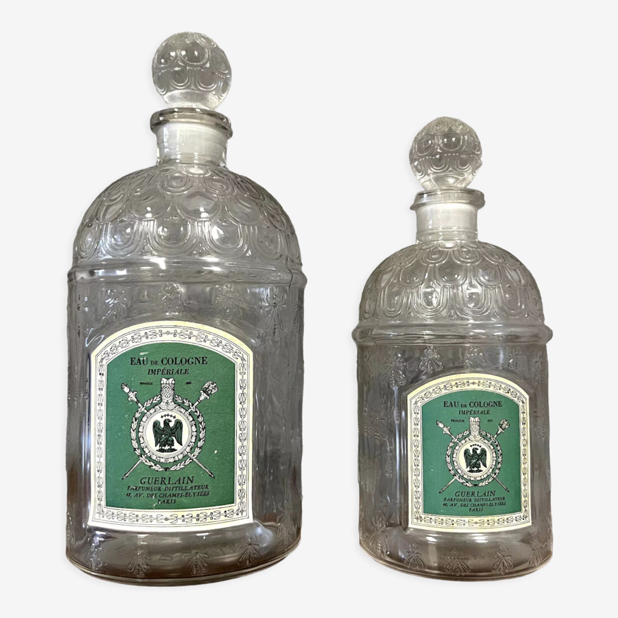 2 flacons « eau de cologne impériale » en verre modèle abeille guerlain |  Selency