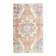 Vintage Turkish hand-knotted geometric runner 132x221