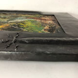 Peinture africaine ancienne et son cadre en metal