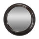 1970s Italian round mirror in dark brown plastic frame