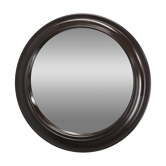 1970s Italian round mirror in dark brown plastic frame