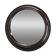 1970s Italian round mirror in dark brown plastic frame