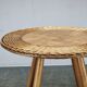 Jan Kalous Rattan and Beech Side Table, Czechoslovakia, 1970s