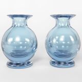 Paire de vases vintage Seguso Vetri d'Arte en verre de Murano néodyme des années 1970