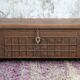 Indian low chest, coffee table in natural teak and metal, unique piece
