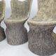 Set of 4 garden chairs stone tree stump