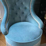Fauteuil crapaud bleu