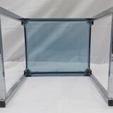 Transparent grey blue vintage side table