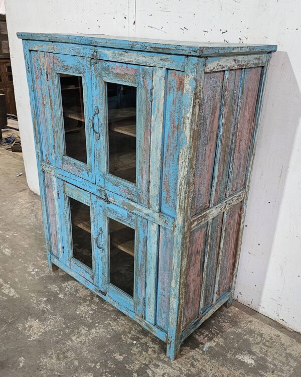 Ancien vaisselier en teck birman