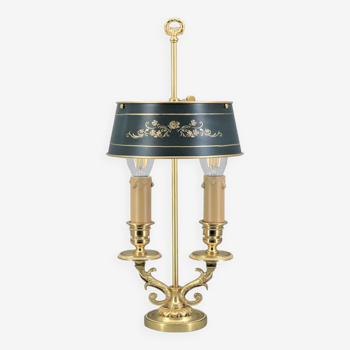 Louis XVI style gilded bronze bouilotte lamp
