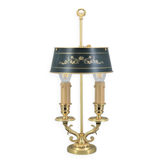 Louis XVI style gilded bronze bouilotte lamp