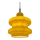 Large yellow glass pendant light by Peill and Putzler XL 1960