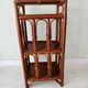 Petite table d'appoint ancienne en bambou et bois