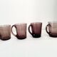 Purple biot blown glass mugs