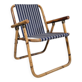 Bamboo and brass folding chairs, Italy, 1960s