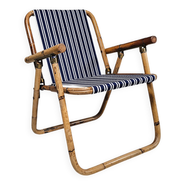 Bamboo and brass folding chairs, Italy, 1960s