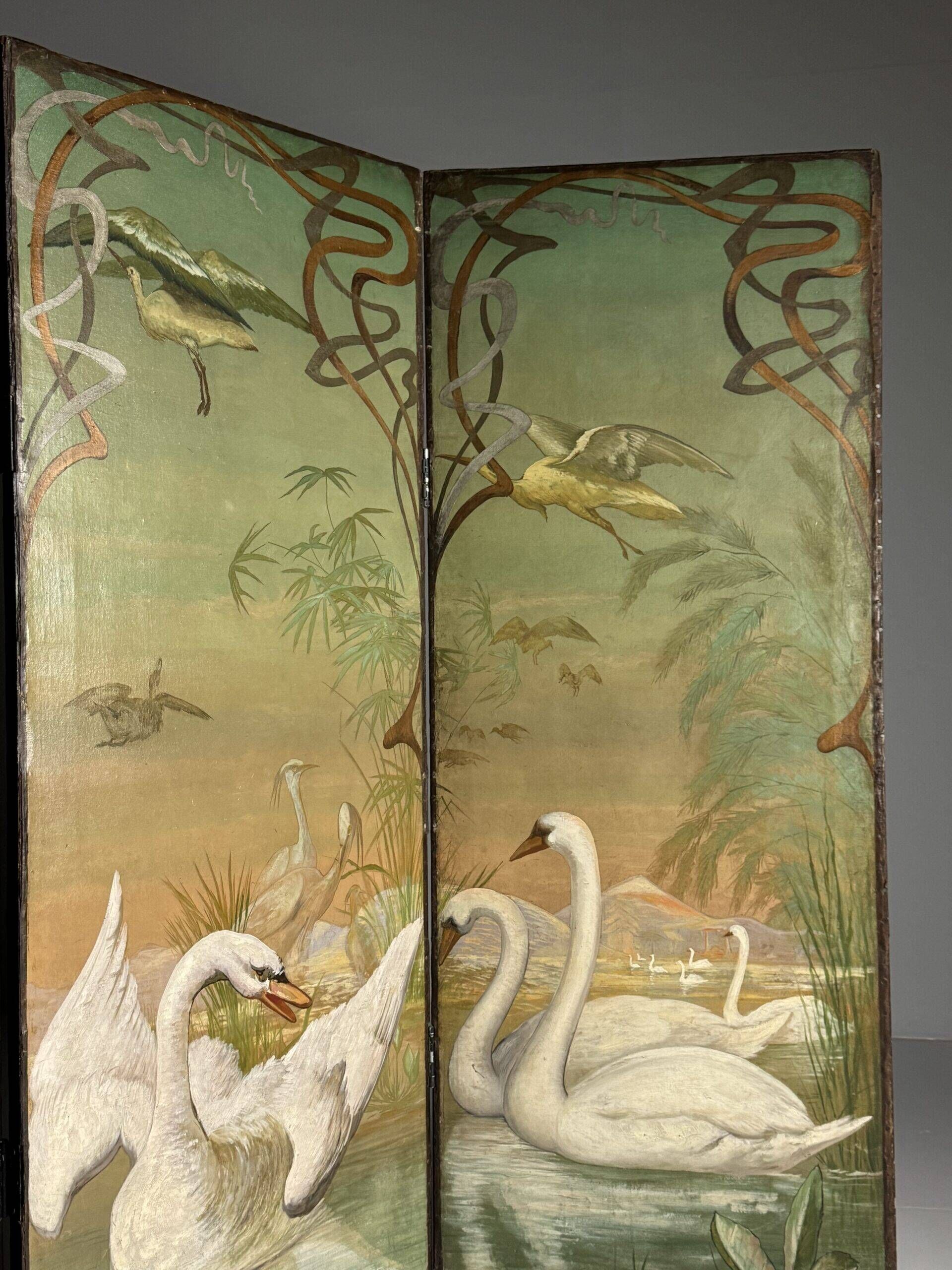 Art nouveau antique room divider