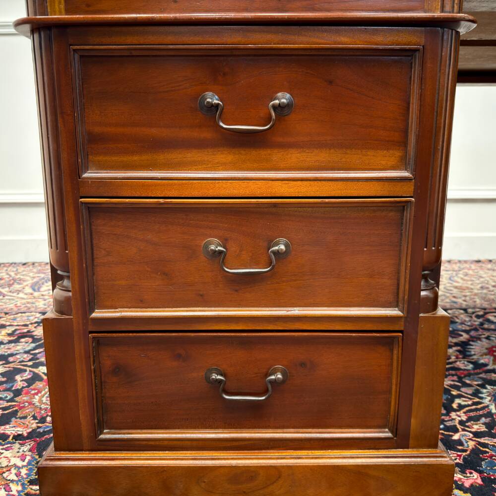 Classic English Desk Partnerdesk Black Leather