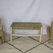 Banc marocain en bois de citronnier - Banquette tressée