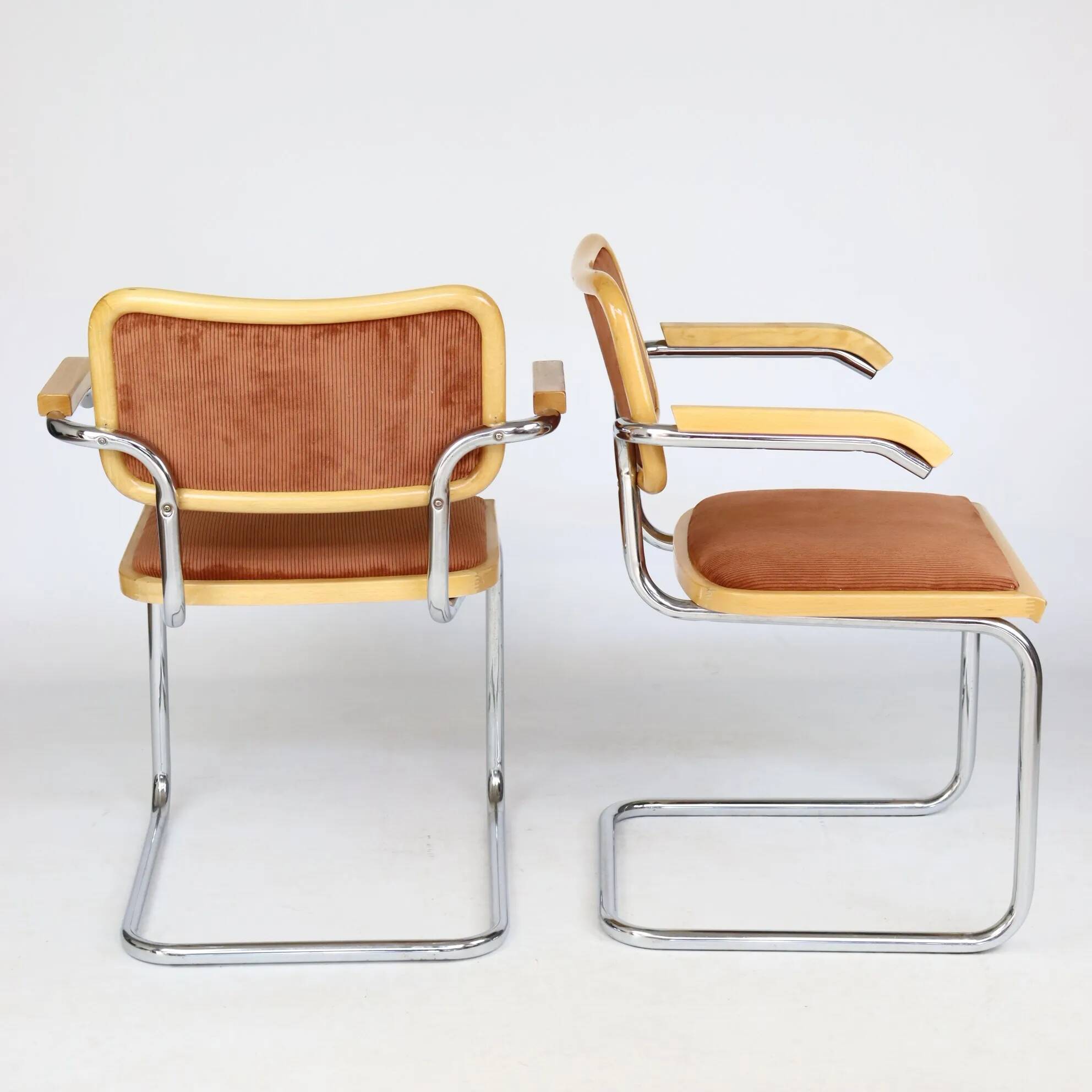 Pair of B64 corduroy chairs