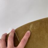 Mid century gold fringed velvet tub armchair