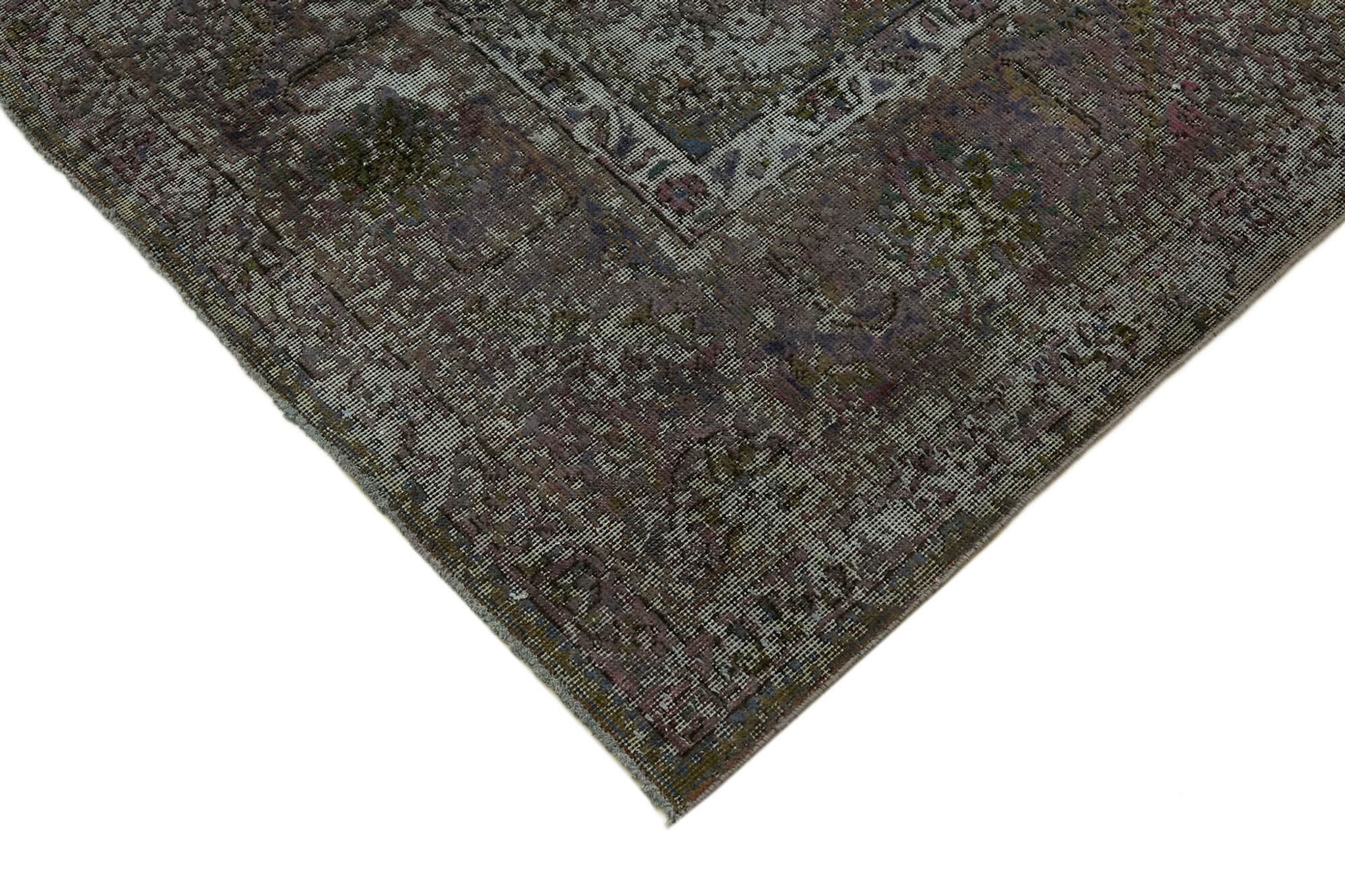 Hand-knotted persian antique 1970s 295 cm x 385 cm grey wool carpet