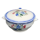 Soup tureen, Elorn model, Digoin and Sarreguemines, France, carnation motifs
