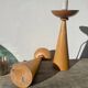Pair of Scandinavian wooden lamps, 1980s