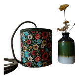 Nomadic bohemian chic lantern / floral fabric, jute cord