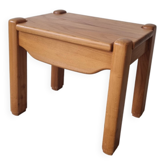 Vintage solid elm bedside table