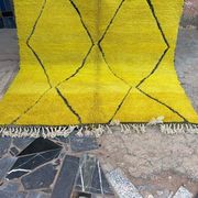 Tapis marocain de oued zem artisanal taille 150 x 350 cm jaune