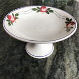 Earthenware compote bowl with stylized rose motif