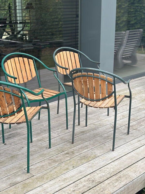 4 chaises de jardin / bistro par Lothar, 50s