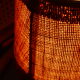 Vintage turned wooden candle holder lamp