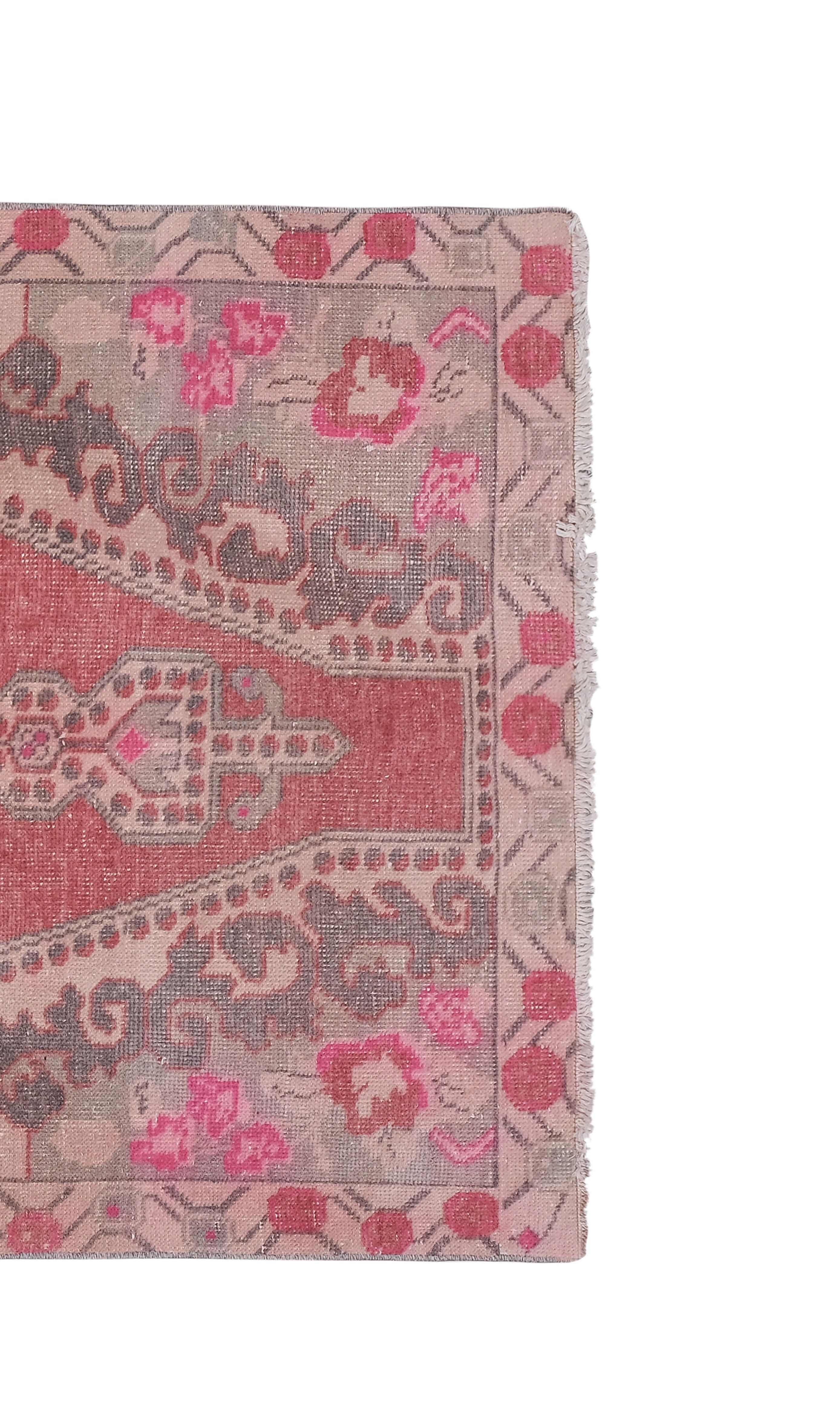 Vintage Turkish rug from Oushak, hand-woven 119x231 cm