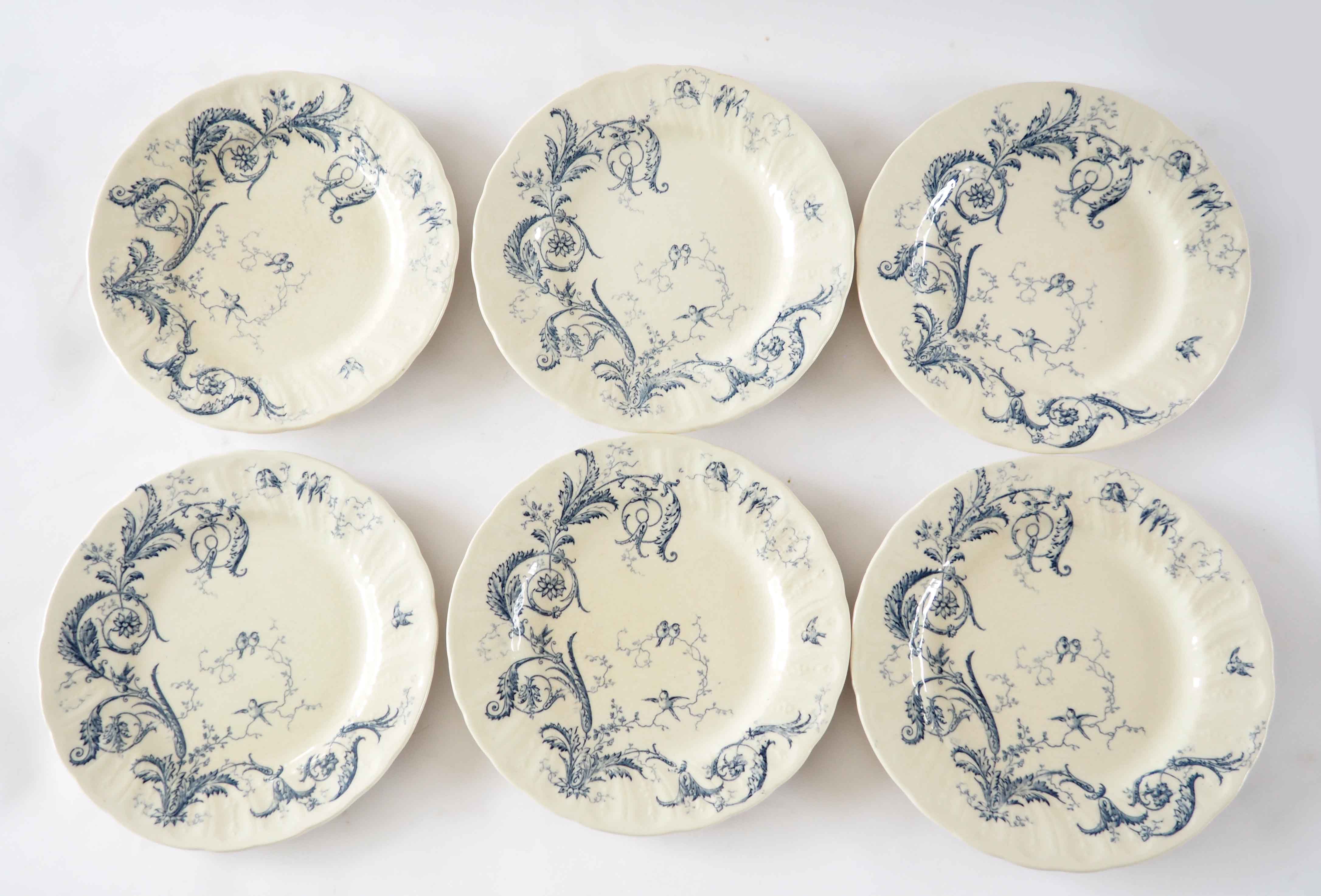 Series of 6 flat plates iron earth