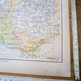 Map of the mountain ranges of France, original printed in 1896