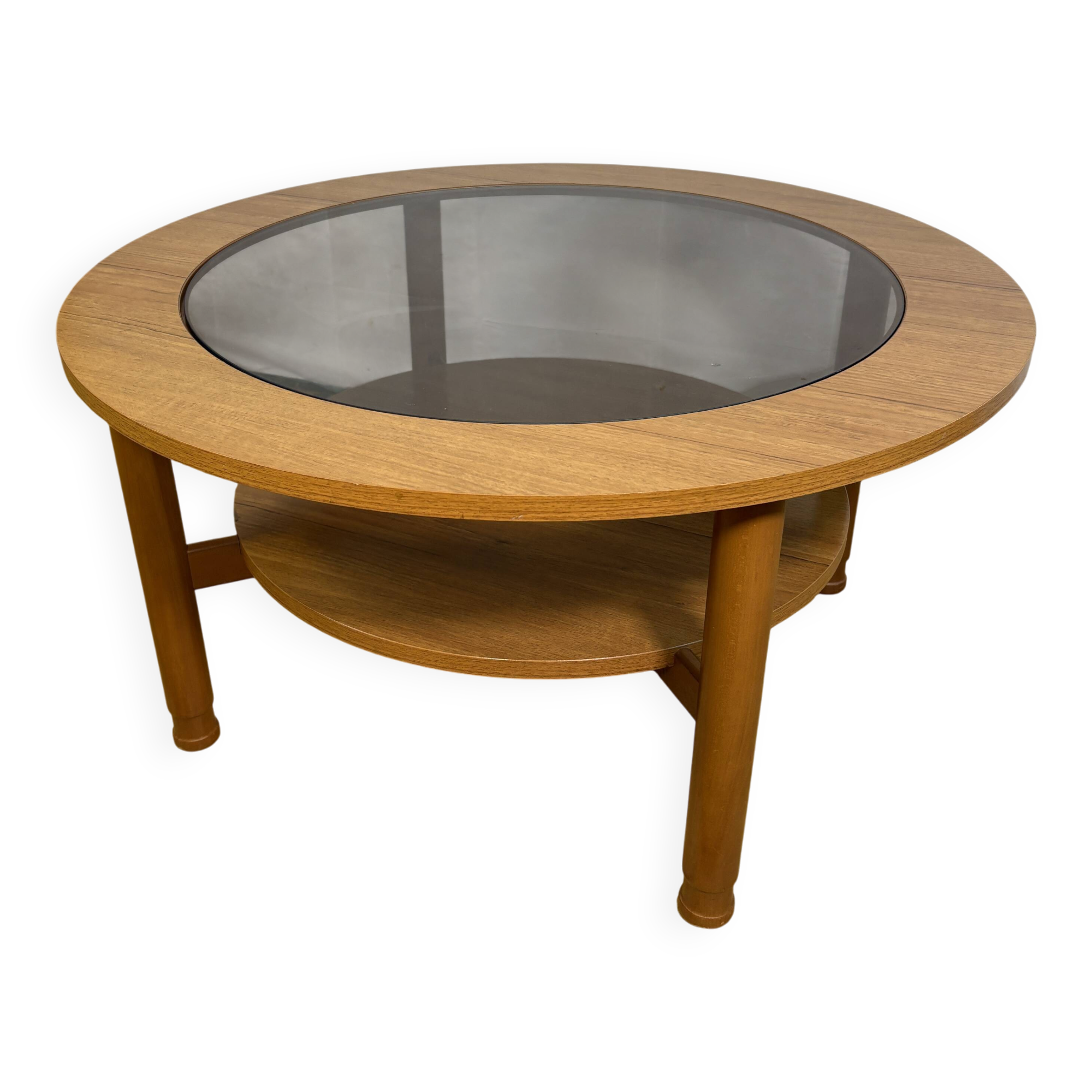 Mid-Century Retro Vintage Round Coffee Table by Schreiber 1960–1970