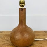 Wooden ball lamp with wool lampshade, 1960s